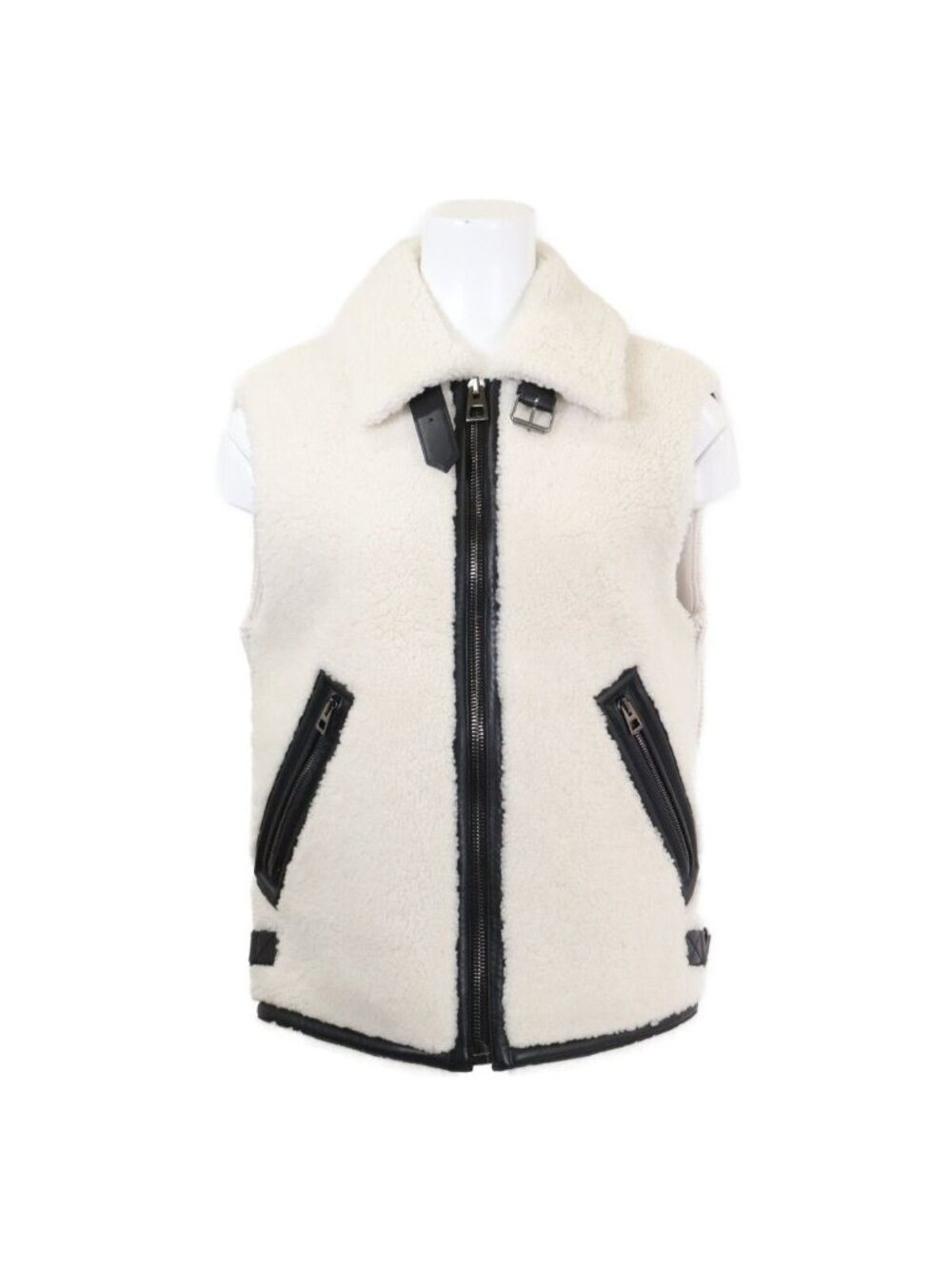 Dior Lambskin Shearling Fur Cashmere Knit Paneled Vest
